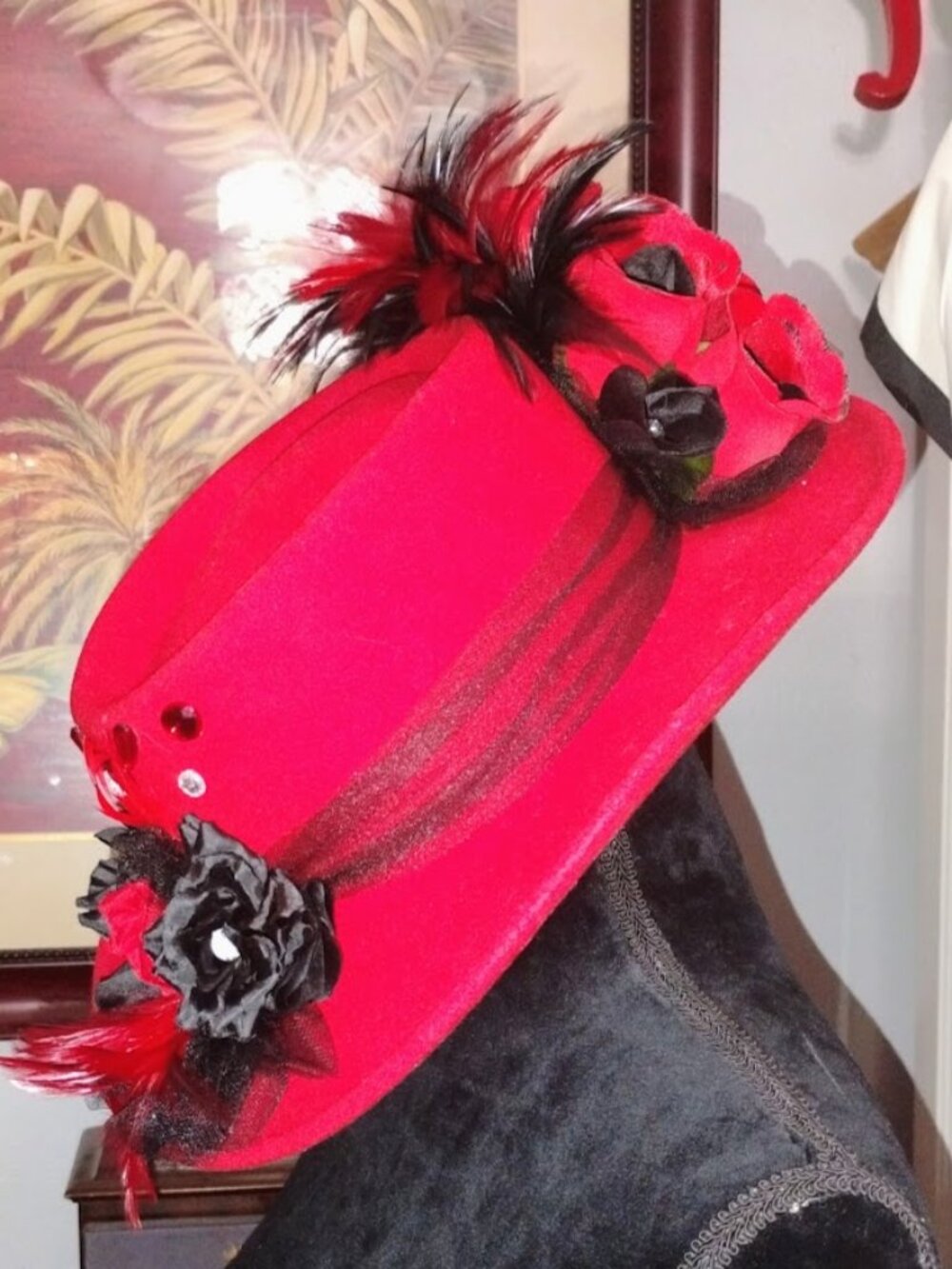 Retro Red Hat Society Wool Felt Derby Hat - Scala Handcrafted Vintage Y2K